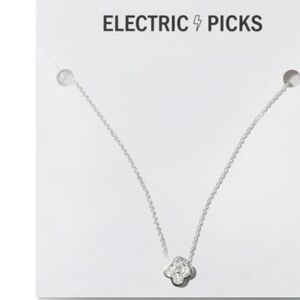 Electric Picks Silver Necklace 16" + 2" Extender
